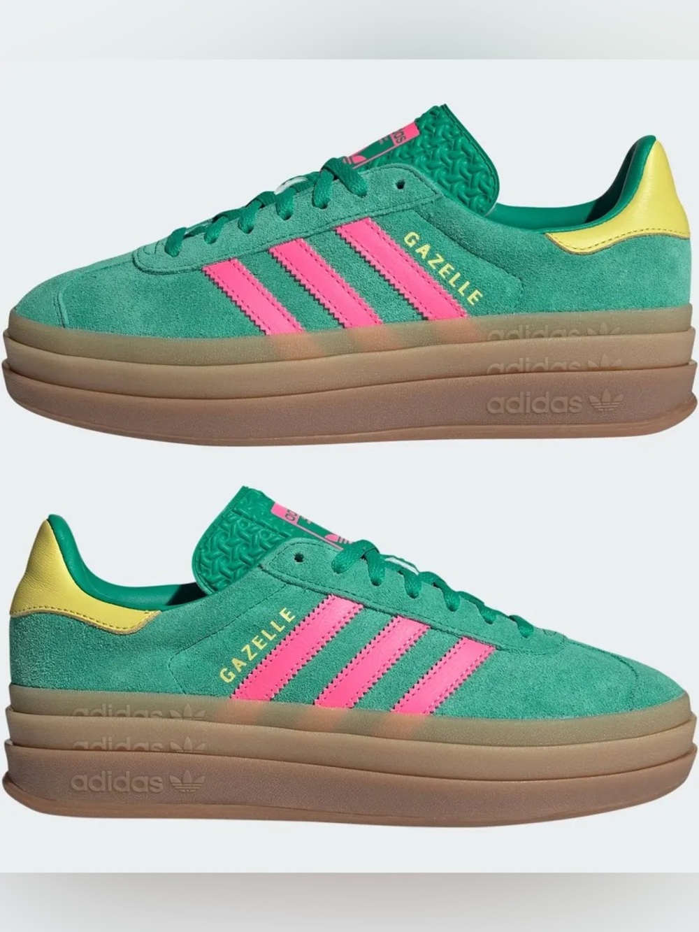 NWT adidas Women’s Gazelle Bold 'Court Green Lucid Pink' | Women's Size 10 - Picture 4 of 13